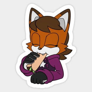 Fox Eats Taco Sticker